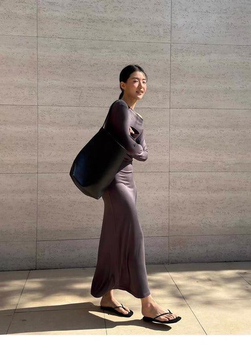 Ladies Off-Shoulder Long Sleeves Fitted Dress